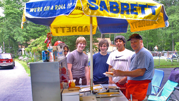 Serving up hot dogs at Otter Lake Camp  Resort