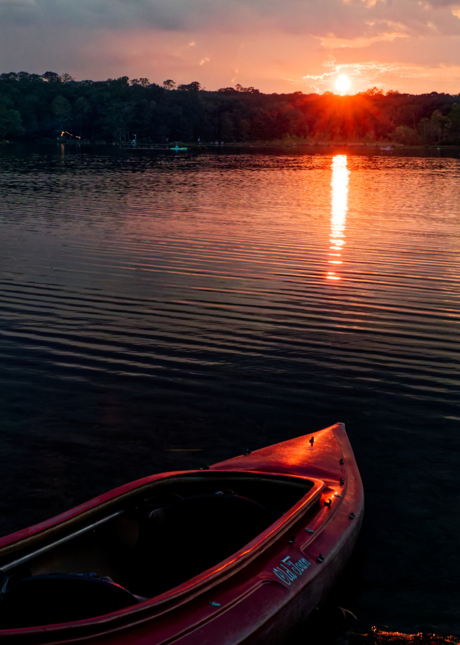 Kayaks at Sunset